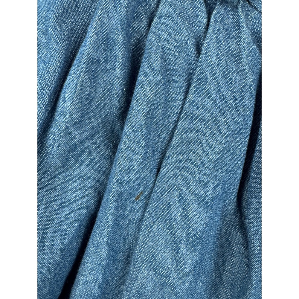 Vintage Charter Club Denim Maxi Skirt Blue Pleated Button Front Cotton Sze 4 Y2K - Picture 9 of 11